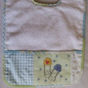 Baby Pins Cross Stitch Bib